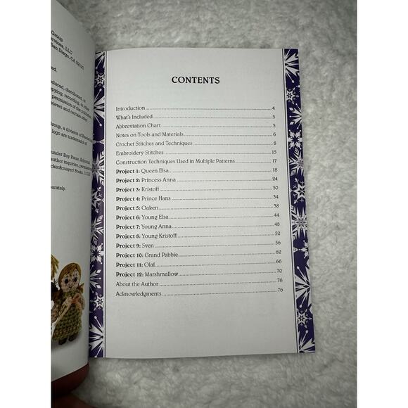 Disney Frozen Crochet Book Crafts Elsa Anna Olaf Sven Total 12 Movie Characters - Picture 3 of 7